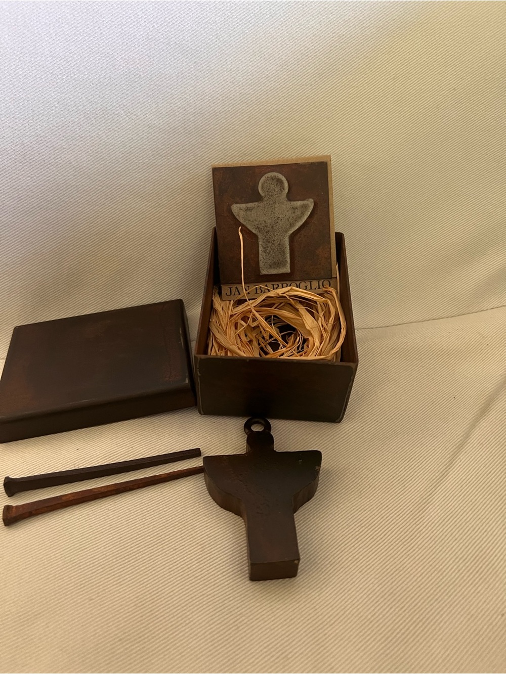 Jan Barboglio Hand Forged Iron House Blessing Cross Box Set - Complete